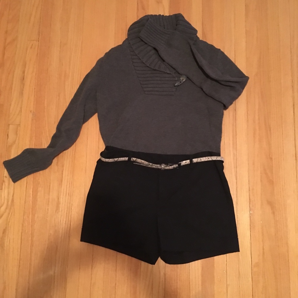 Ralph Lauren Grey Cowl-Neck Heavy Knit Sweater